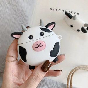 AirPods 1/2 AirPods PRO Cartoon Cow Silicone Case 3D Cow AirPods Case Cartoon